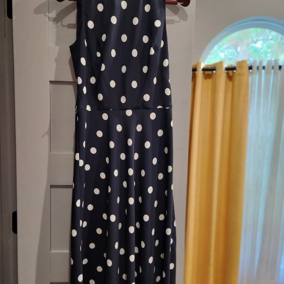 Ralph Lauren blue dress with white polka-dots - Picture 3 of 3